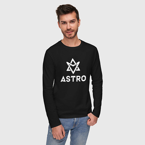 Мужской лонгслив Astro logo / Черный – фото 3