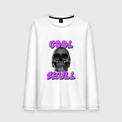 Лонгслив хлопковый мужской Cool Skull, цвет: белый