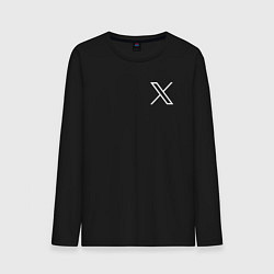 Лонгслив хлопковый мужской Лого X, цвет: черный