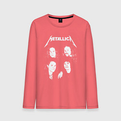 Лонгслив хлопковый мужской Metallica band, цвет: коралловый