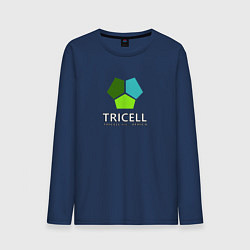 Лонгслив хлопковый мужской Tricell Inc, цвет: тёмно-синий