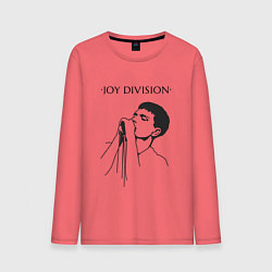 Лонгслив хлопковый мужской Йен Кёртис Joy Division, цвет: коралловый