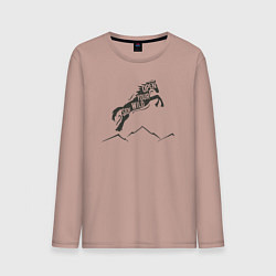 Лонгслив хлопковый мужской Открой свой дикий стиль, цвет: пыльно-розовый