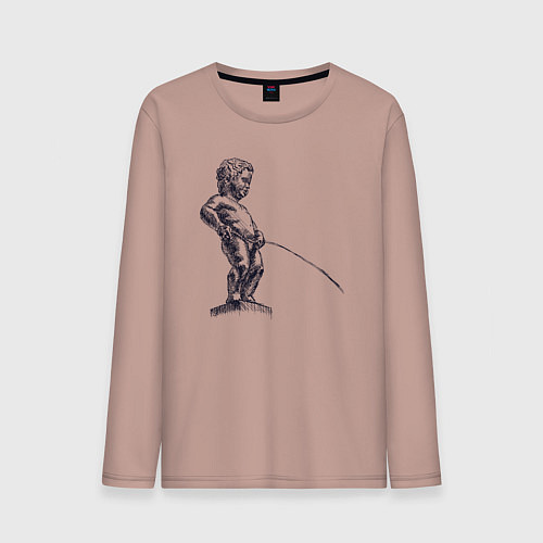 Мужской лонгслив Писающий мальчик / Пыльно-розовый – фото 1