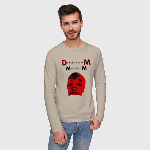 Мужской лонгслив Depeche Mode 2023 Memento Mori - Red Skull 01 / Миндальный – фото 3