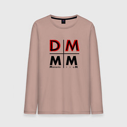 Лонгслив хлопковый мужской Depeche Mode - Memento Mori Logo DM, цвет: пыльно-розовый