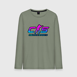 Лонгслив хлопковый мужской КС 2 лого неон, цвет: авокадо