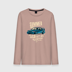 Лонгслив хлопковый мужской Mercedes-Benz 190E Summer, цвет: пыльно-розовый