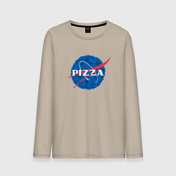 Лонгслив хлопковый мужской Pizza x NASA, цвет: миндальный