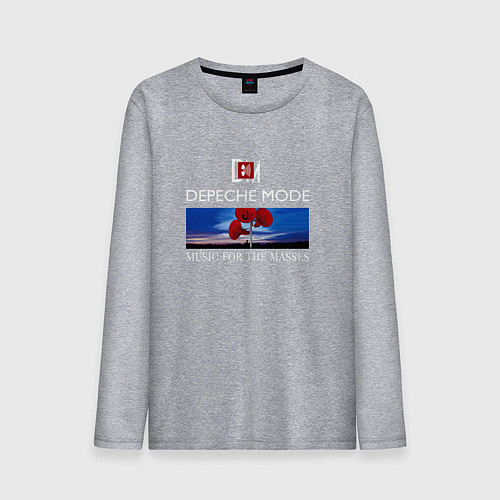 Мужской лонгслив Depeche Mode - Music for the Masses logo / Меланж – фото 1