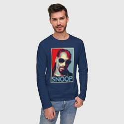 Лонгслив хлопковый мужской Snoop, цвет: тёмно-синий — фото 2