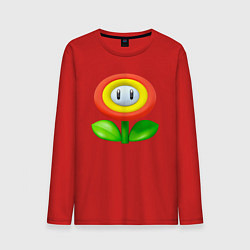 Лонгслив хлопковый мужской Цветок Марио, цвет: красный