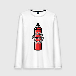 Лонгслив хлопковый мужской Боксерский клуб, цвет: белый