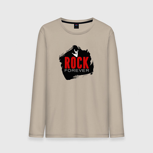 Мужской лонгслив Rock forever / Миндальный – фото 1