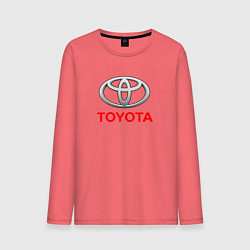 Лонгслив хлопковый мужской Toyota sport auto brend, цвет: коралловый