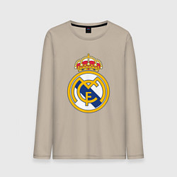 Лонгслив хлопковый мужской Real madrid fc sport, цвет: миндальный