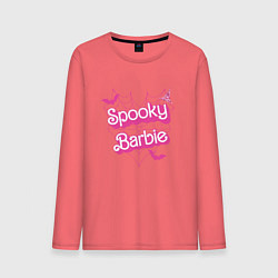 Лонгслив хлопковый мужской Spooky Barbie, цвет: коралловый