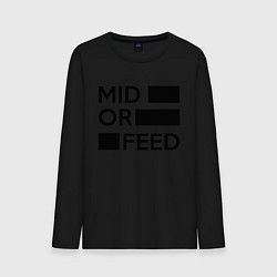 Лонгслив хлопковый мужской Mid or feed, цвет: черный