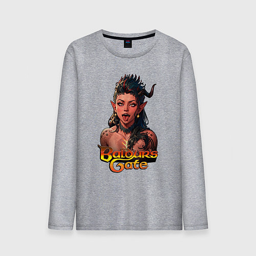 Мужской лонгслив Karlah - Baldurs gate - ahegao / Меланж – фото 1