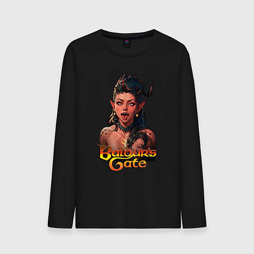 Мужской лонгслив Karlah - Baldurs gate - ahegao / Черный – фото 1