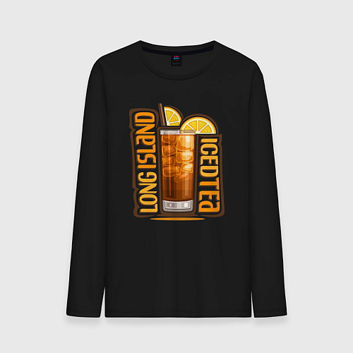 Мужской лонгслив Лонг айленд / Черный – фото 1