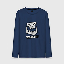 Лонгслив хлопковый мужской Waaagh, цвет: тёмно-синий