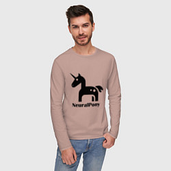 Лонгслив хлопковый мужской Neural Pony, цвет: пыльно-розовый — фото 2
