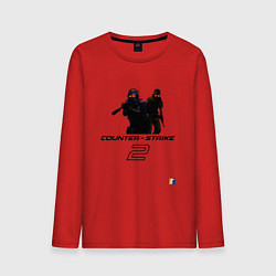 Лонгслив хлопковый мужской Counter-strike 2 - welcome to cs2, цвет: красный