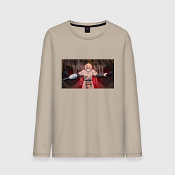 Лонгслив хлопковый мужской Vinland Saga Торфинн, цвет: миндальный