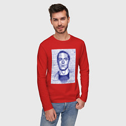 Лонгслив хлопковый мужской Text eminem, цвет: красный — фото 2