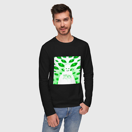 Мужской лонгслив Демон - Phonk / Черный – фото 3