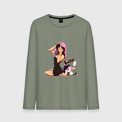 Лонгслив хлопковый мужской Мисато и Пен-Пен, цвет: авокадо