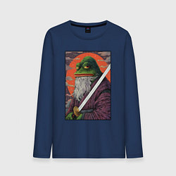 Лонгслив хлопковый мужской Pepe samurai, цвет: тёмно-синий