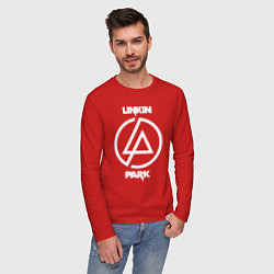 Лонгслив хлопковый мужской Linkin Park logo, цвет: красный — фото 2