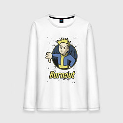 Лонгслив хлопковый мужской Burnout - vault boy, цвет: белый