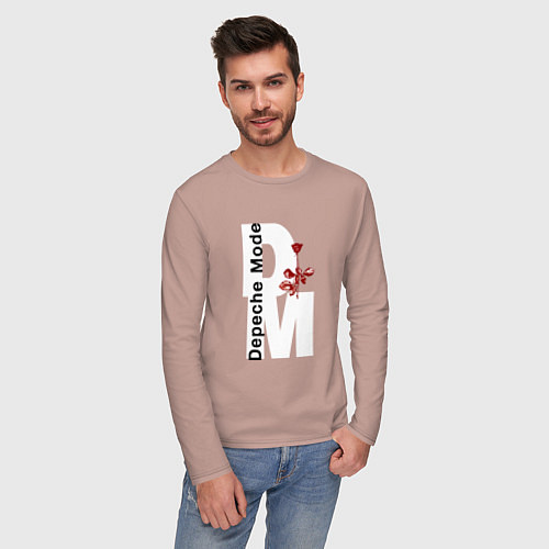 Мужской лонгслив Depeche Mode - Rose Violator mode / Пыльно-розовый – фото 3
