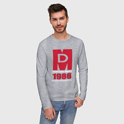 Лонгслив хлопковый мужской Depeche Mode - Black Celebration album merch, цвет: меланж — фото 2