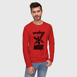 Лонгслив хлопковый мужской LP - hybrid theory, цвет: красный — фото 2