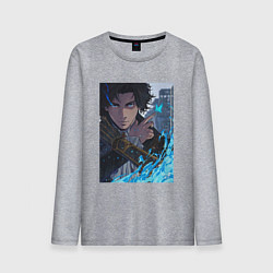 Лонгслив хлопковый мужской Портрет - Lies of P, цвет: меланж