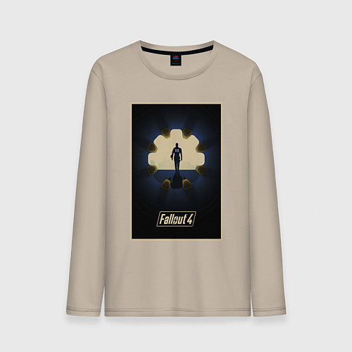Мужской лонгслив Fallout 4 - vault door / Миндальный – фото 1