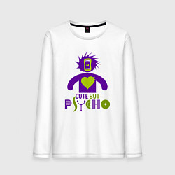 Мужской лонгслив Cute but psycho inscription