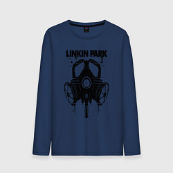 Лонгслив хлопковый мужской Linkin Park - gas mask, цвет: тёмно-синий