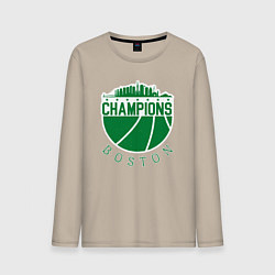Лонгслив хлопковый мужской Boston champions, цвет: миндальный