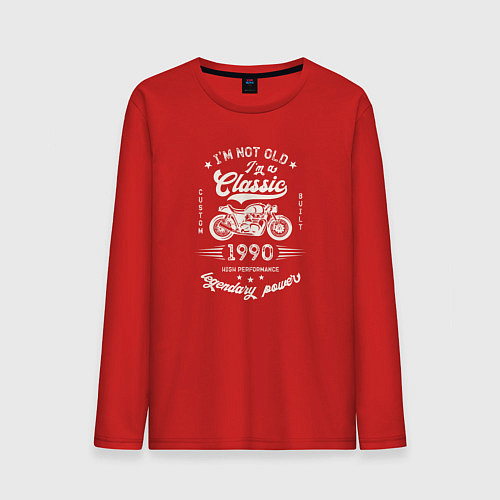 Мужской лонгслив Классика 1990 / Красный – фото 1