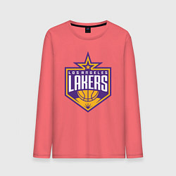 Лонгслив хлопковый мужской Los Angelas Lakers star, цвет: коралловый