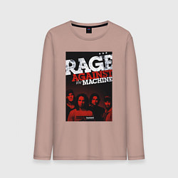 Лонгслив хлопковый мужской RATM - all group, цвет: пыльно-розовый