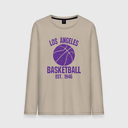 Лонгслив хлопковый мужской Basketball Los Angeles, цвет: миндальный