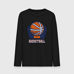 Лонгслив хлопковый мужской Style basketball, цвет: черный