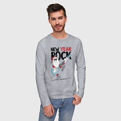 Лонгслив хлопковый мужской New year - rock, цвет: меланж — фото 2