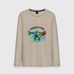 Лонгслив хлопковый мужской Культурист, цвет: миндальный